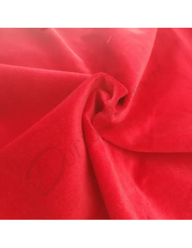 Tessuto velluto liscio rosso per allestimento creative arredo abbigliamento h 150