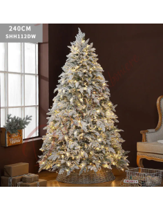 Snowy Lapland model Christmas tree with integrated lights, height 240 cm