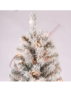 Albero di natale innevato con fiocchi di neve modello slim altezza  195 cm 2