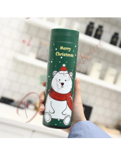 Weihnachtsgeschenke-Gadget, grüne Wasserflasche für Weihnachtsveranstaltungen mit 0,5 l Weihnachtsmannbären