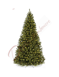 Very thick green Christmas tree in PVC with integrated lights, height 300 cm, 2100 branches