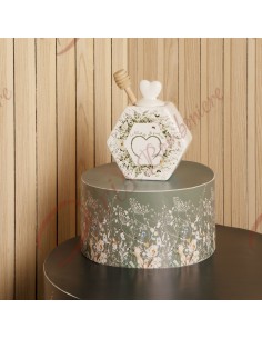 Porte-bonbons Claraluna 2024 mile en porcelaine blanche avec design délicat et capuchon coeur