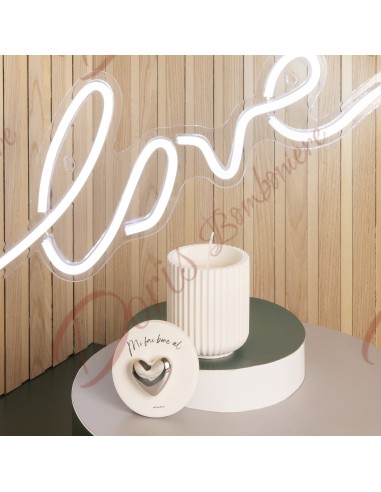 Bomboniera candela con cuore ARGENTO sul coperchio clarlauna 2024 cod 24112CAND