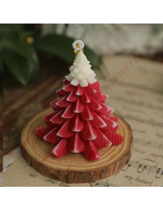 Bomboniera natalizia gadget aziendale regalo candela albero di natale rosso 8x7 cm