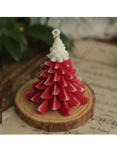 Bomboniera natalizia gadget aziendale regalo candela albero di natale rosso 8x7 cm