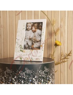 Bomboniere portafoto cornice in legno modello primavera con fiori per matrimonio o altra cerimonia 24102