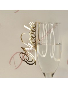 Segnaposto in plexiglass con gangio per bicchiere allestimento tavola nuziale 2