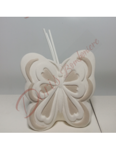 Bomboniera matrimonio comunione bimba utile tema farfalla profumatore in ceramica