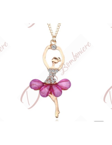 Applicazione bomboniere ballerine oro con strass e petali tutu colorati ciondolo charm Applicazione bomboniere ballerine oro con strass e petali tutu colorati ciondolo charm