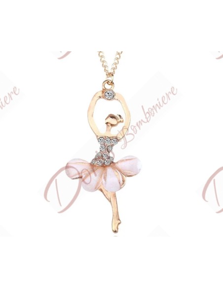Applicazione bomboniere ballerine oro con strass e petali tutu colorati ciondolo charm Applicazione bomboniere ballerine oro con strass e petali tutu colorati ciondolo charm