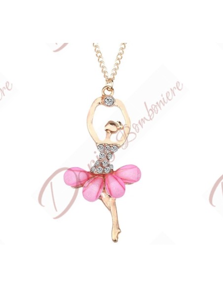 Applicazione bomboniere ballerine oro con strass e petali tutu colorati ciondolo charm Applicazione bomboniere ballerine oro con strass e petali tutu colorati ciondolo charm