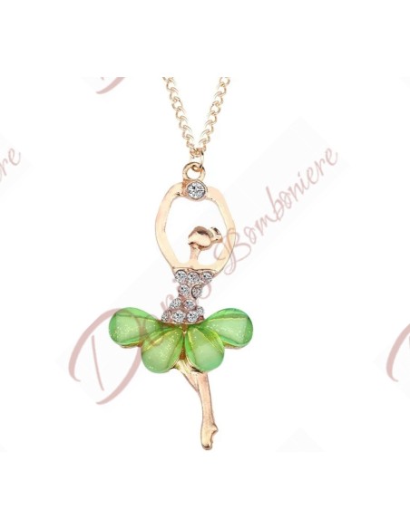 Applicazione bomboniere ballerine oro con strass e petali tutu colorati ciondolo charm Applicazione bomboniere ballerine oro con strass e petali tutu colorati ciondolo charm