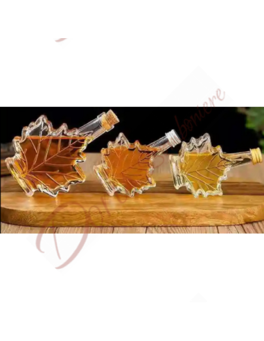 Bouteille vide à remplir avec votre propre liqueur en forme de feuille dans un gadget en verre 250 ml
