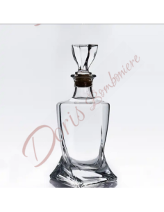 Personalized or neutral empty bottle favor for spirits in particular shape glass