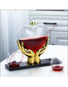 Bomboniera matrimonio utile decanter con set 2 bicchieri con cuore all'interno originale matrimonio 2