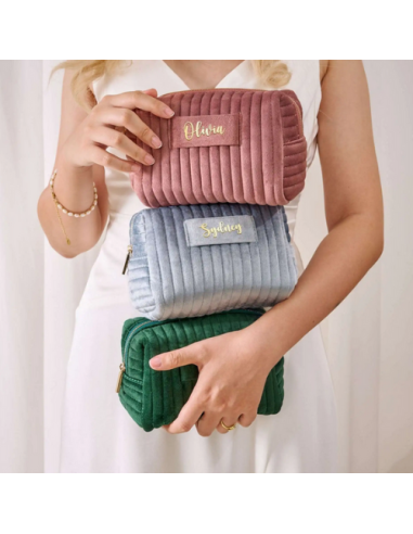Pochette en velours couleur au choix, idée cadeau gadget personnalisé