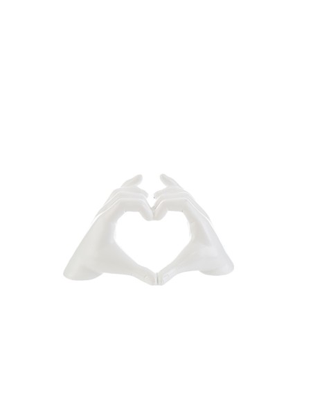 Bonbonnières de mariage modernes mains formant coeur en résine blanche 17x7x8,5 cm 56570 Bonbonnières de mariage modernes mains formant coeur en résine blanche 17x7x8,5 cm 56570