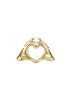 Wedding favors wedding anniversary hands forming a heart gold color 15x7x8.5 cm 56570