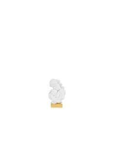 Sacred modern baptism or maternity boy favors in white resin on a gold base 8x4x13 cm