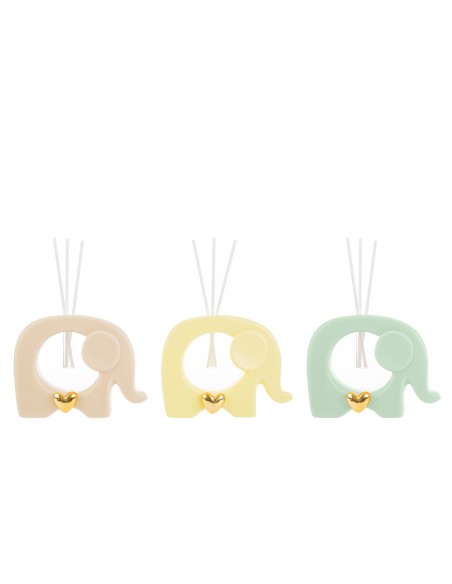 Baptism, communion or confirmation favors, porcelain elephant perfumer, 3 assorted colours. 12x4x9.5 cm Baptism, communion or confirmation favors, porcelain elephant perfumer, 3 assorted colours. 12x4x9.5 cm