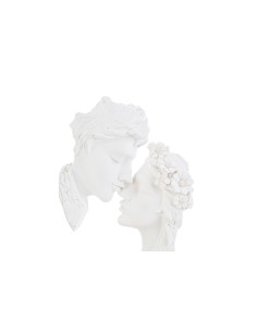 Bomboniere matrimonio 2024 coppia innamorati bacio in resina colore bianco 13x6.5x20.5 base oro 2