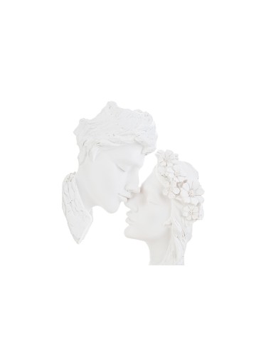 Bonbonnières de mariage 2024 couple amoureux baiser en résine blanche 13x6,5x20,5 base or