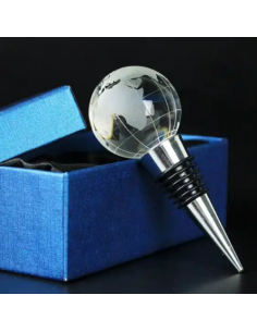 Wedding Favors Bottle stopper with world globe glass crystal travel theme