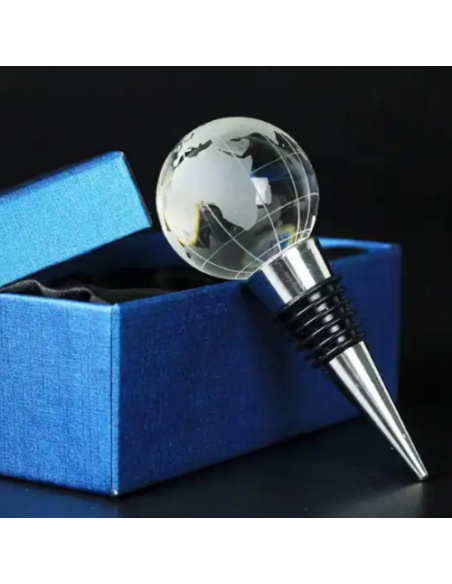 Wedding Favors Bottle stopper with world globe glass crystal travel theme Wedding Favors Bottle stopper with world globe glass crystal travel theme