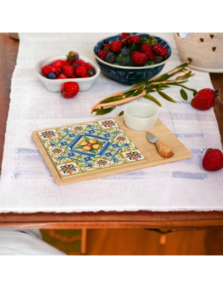 Favor nützliches Geschenk Solidale Cuorematto Antipastiera mit Schneidebrett und kleinem Messer 32x22 Favor nützliches Geschenk Solidale Cuorematto Antipastiera mit Schneidebrett und kleinem Messer 32x22
