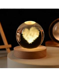 Bomboniera lampada con nuovola che forma un delicato ed elegante cuore diametro 6 cm