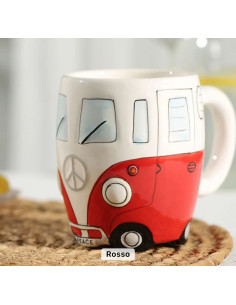 Bomboniera hippie Van furgo utile tazza in porcellana capienza 400 ml 2