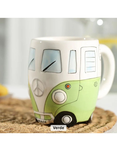 Bomboniera hippie Van furgo utile tazza in porcellana capienza 400 ml