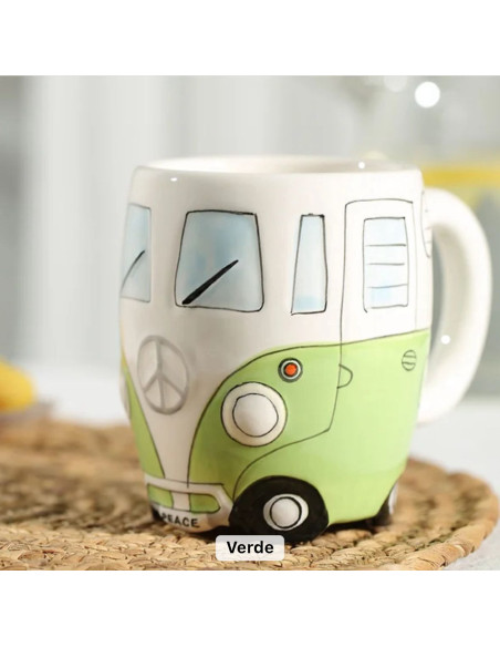 Bomboniera hippie Van furgo utile tazza in porcellana capienza 400 ml Bomboniera hippie Van furgo utile tazza in porcellana capienza 400 ml
