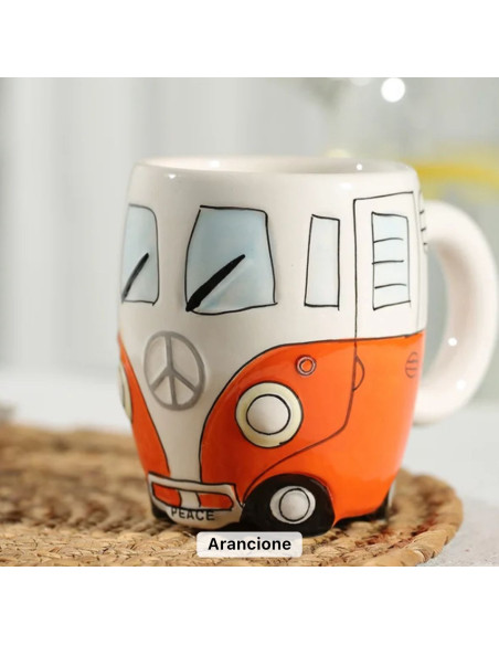 Bomboniera hippie Van furgo utile tazza in porcellana capienza 400 ml Bomboniera hippie Van furgo utile tazza in porcellana capienza 400 ml