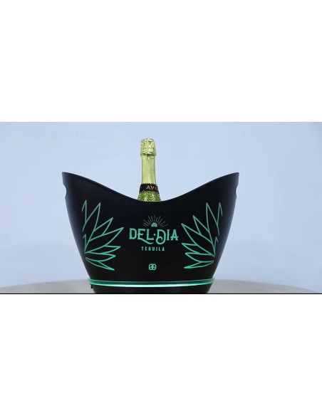 Luminous bottle ice bucket with logo print or event gadget phrases Luminous bottle ice bucket with logo print or event gadget phrases