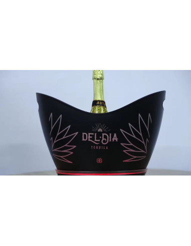 Luminous bottle ice bucket with logo print or event gadget phrases