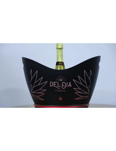 Luminous bottle ice bucket with logo print or event gadget phrases Luminous bottle ice bucket with logo print or event gadget phrases