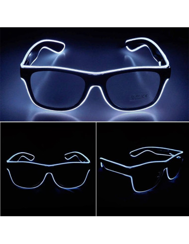 Occhiali luminosi con luce fissa o lampeggiante per festa party Gadget