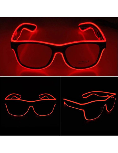 Occhiali luminosi con luce fissa o lampeggiante per festa party Gadget