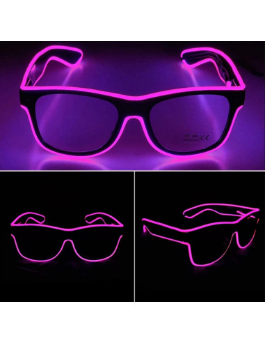 Occhiali luminosi con luce fissa o lampeggiante per festa party Gadget