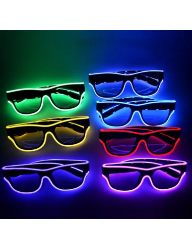 Occhiali luminosi con luce fissa o lampeggiante per festa party Gadget