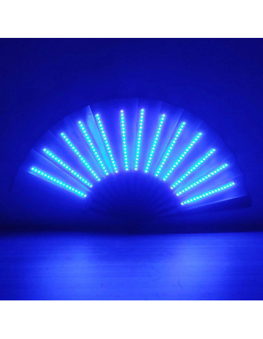 Ventaglio luminoso led color blu per festa o party