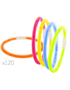 Neon Luminous Bracelets Pack of 120 Pieces to Illuminate Concerts and Nightclubs