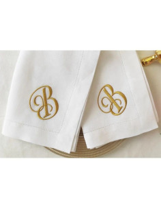 Tovaglioli in Cotone Bianco Personalizzati con Ricamo Ideali per Matrimoni e Eventi Aziendali 2