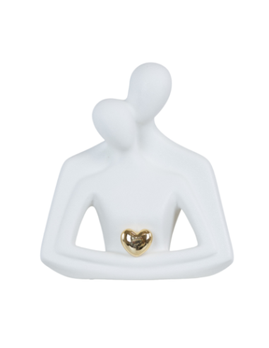 Cadeau de mariage Couple Câlin Coeur Or Élégance et Amour