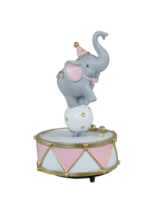 Baby girl music box elephant circus pink cm 11x11x16.5