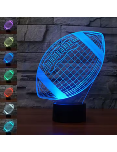 Bomboniera rugby lampada 3D palla sport per ricorrenza sportiva comunione cresima