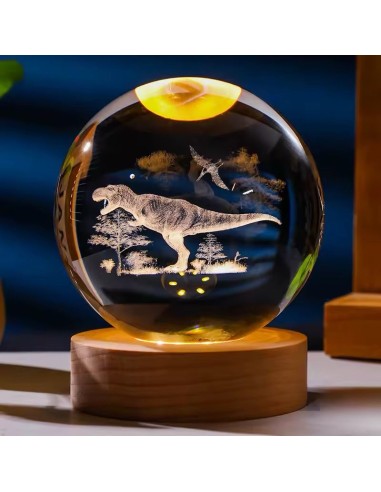 Bomboniera dinosauro cerimonie bimbo maschietto utile lampada sfera 6 cm