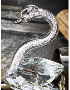 Bomboniere Tappo per bottiglia con cigno di cristallo utile originale ed elegante 2