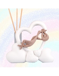 Birth favor useful air freshener made in Italy with stork for baby boy or girl